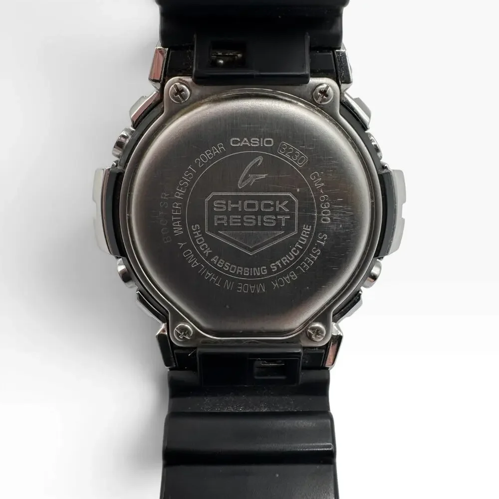Casio G-Shock GM-6900-1 Silver Metal Digital Watch Black Resin 3230 200M
